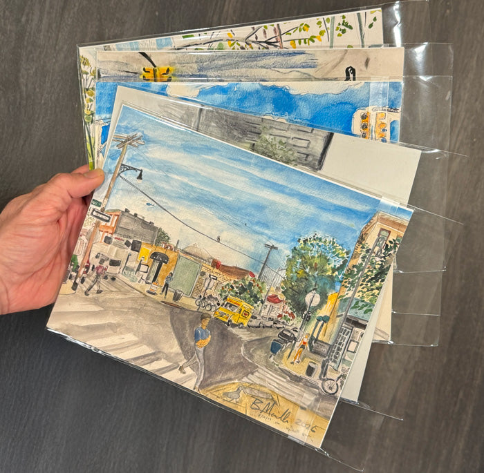 10" x 8" Watercolor Print - Bushwick Summer Afternoon