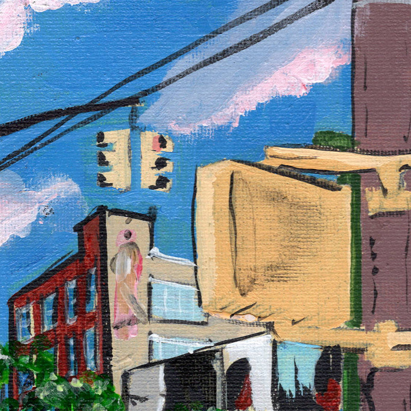 8" x 8" Original Acrylic painting on canvas board "Pink Cloud Walk"