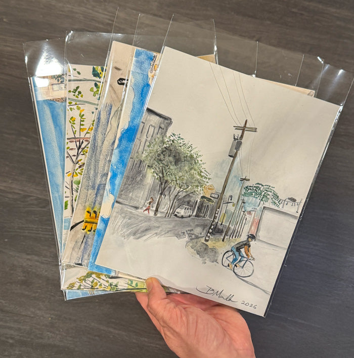 8" x 10" Watercolor Print - Bushwick Bike Ride
