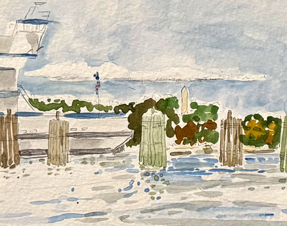 10" x 8" Watercolor Paper Print - James River Waiting