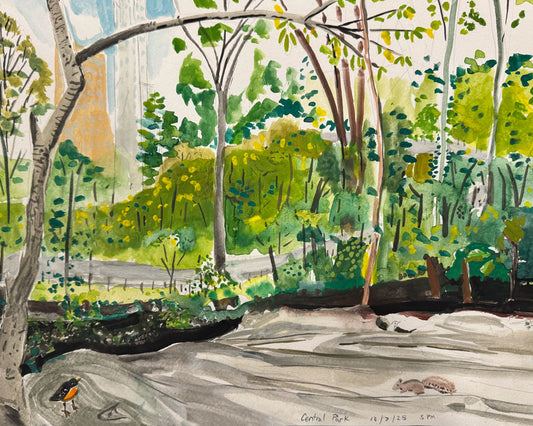 10" x 8" Watercolor Print - Central Park in Autumn