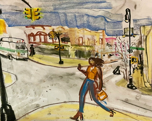 10" x 8" Pastel Print - Bushwick Stroll