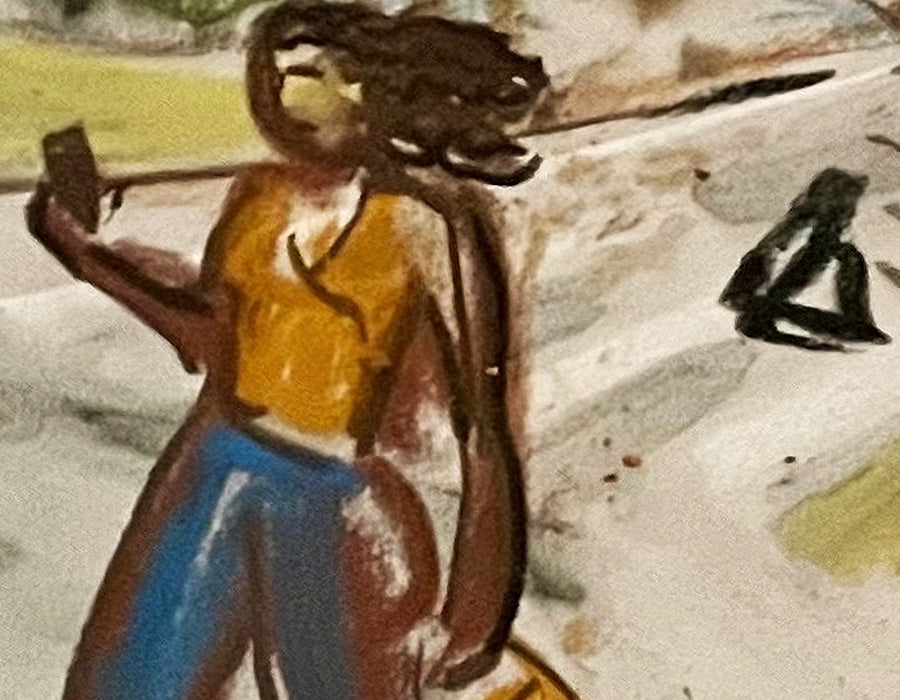 10" x 8" Pastel Print - Bushwick Stroll