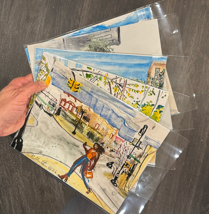 10" x 8" Pastel Print - Bushwick Stroll