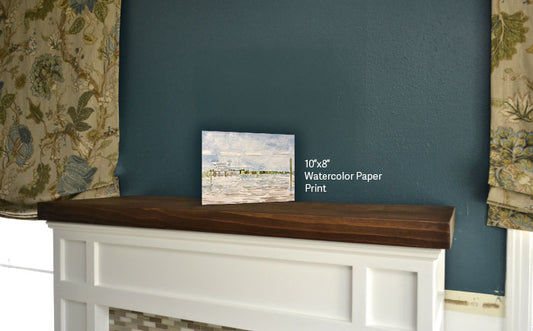 10" x 8" Watercolor Paper Print - James River Waiting