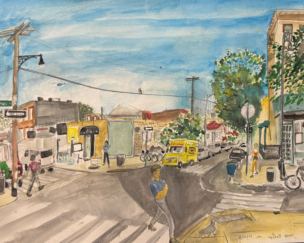 10" x 8" Watercolor Print - Bushwick Summer Afternoon