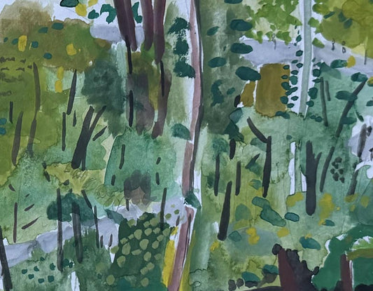 7" x 5" Watercolor Paper Print - Central Park Autumn